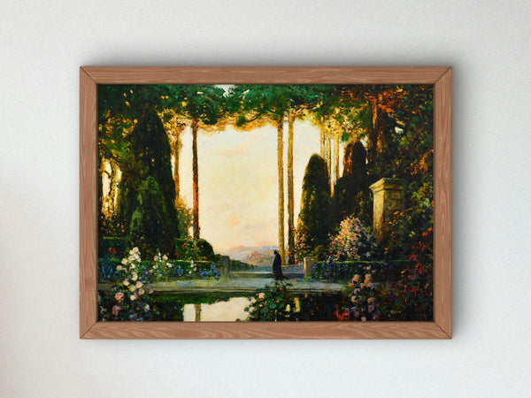 An Enchanted Garden by Thomas Edwin Mostyn 1923, Wall Art Print, Fine Art Reproduction, Museum Quality Decor, Poster