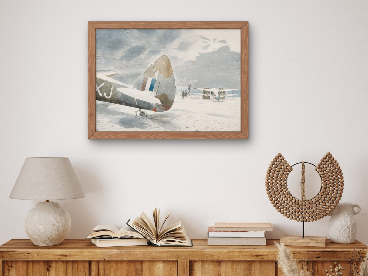 De Icing Aircraft by Eric Ravilious 1942, Wall Art Print, Fine Art Reproduction, Museum Quality Decor, Poster