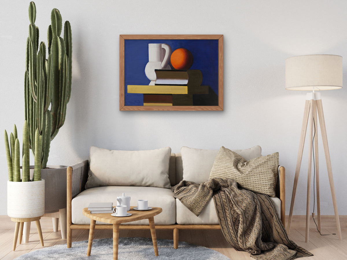 Still Life with White Jar, Orange and Book by Vilhelm Lundstrøm 1932, Wall Art Print, Fine Art Reproduction, Museum Quality Decor, Poster