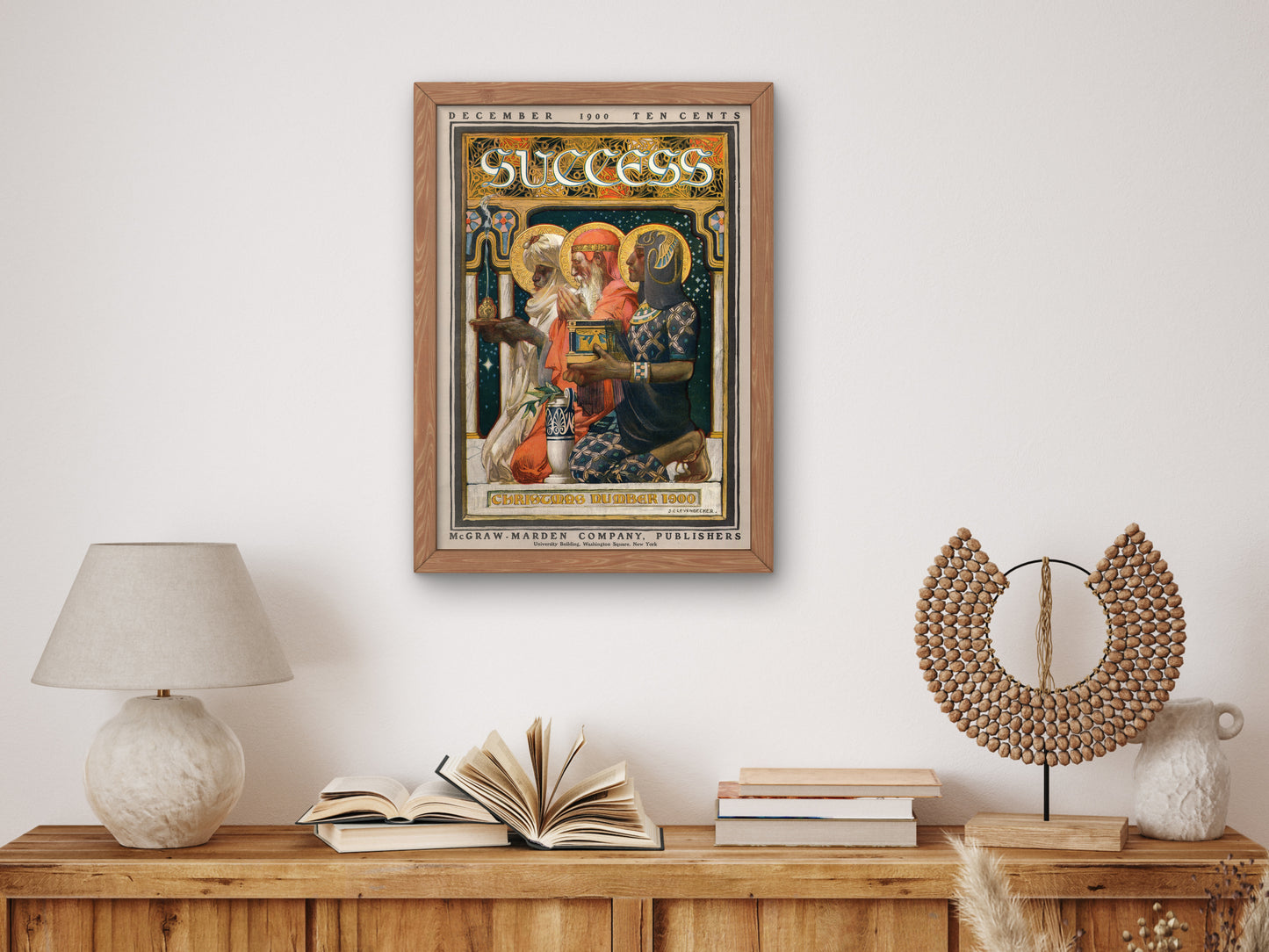 Success Christmas Number by Joseph Christian Leyendecker 1900, Wall Art Print, Fine Art Reproduction, Museum Quality Decor, Poster
