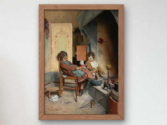 Joys of Childhood by Gaetano Chierici 1878, Wall Art Print, Fine Art Reproduction, Museum Quality Decor, Poster