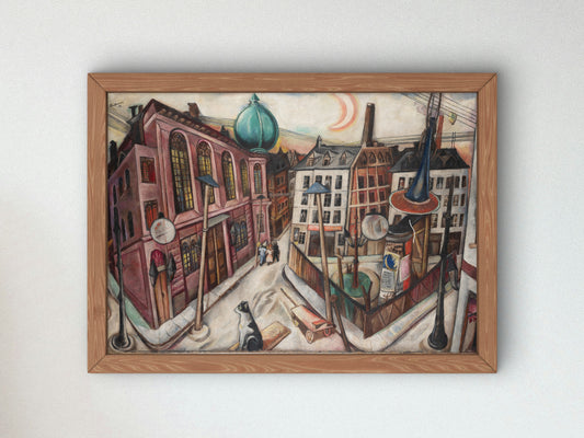 The Synagogue in Frankfurt am Main by Max Beckmann 1919, Wall Art Print, Fine Art Reproduction, Museum Quality Decor, Poster