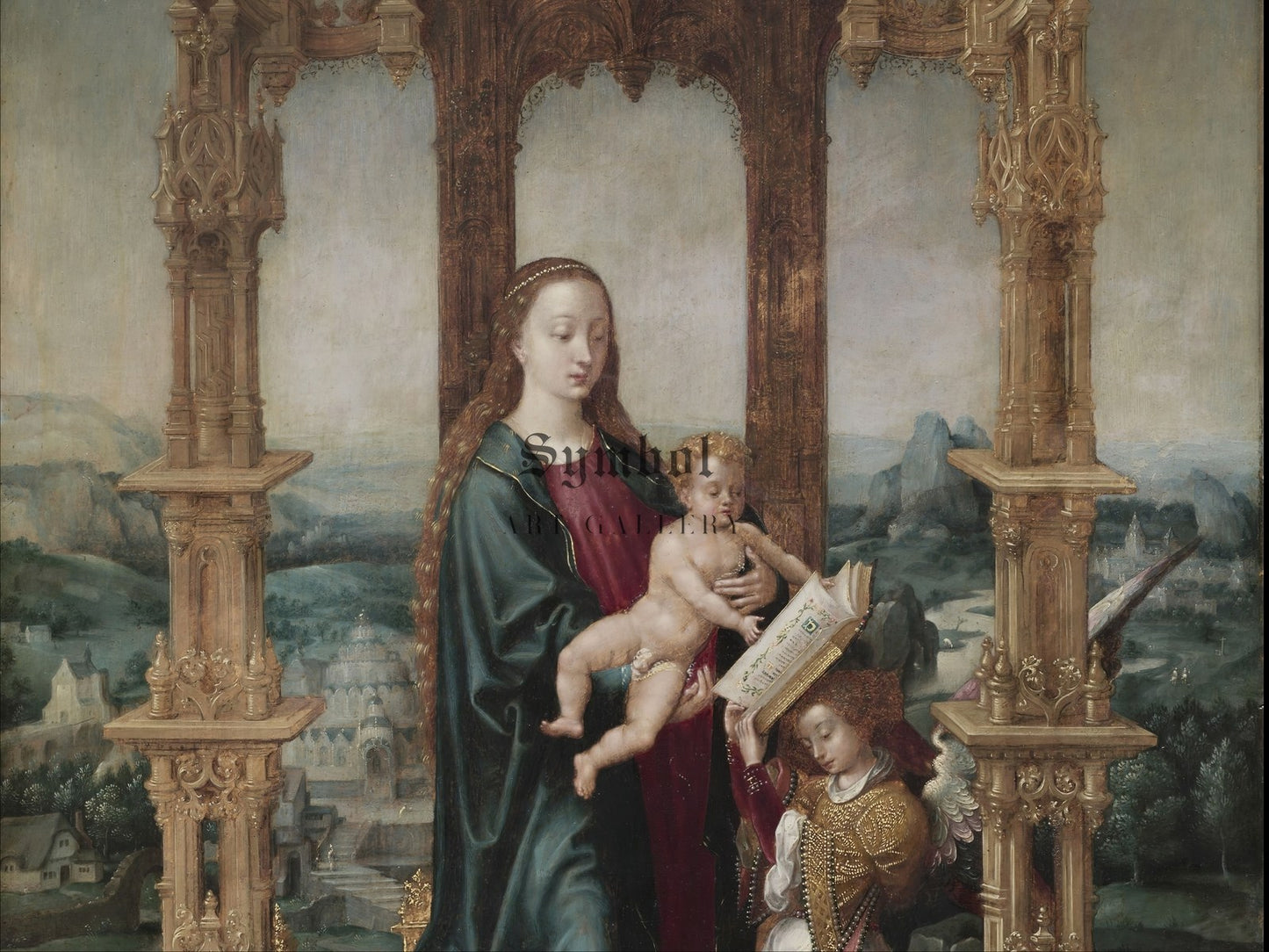 Virgin and Child under a Canopy by Jan Gossaert 1520, Wall Art Print, Fine Art Reproduction, Museum Quality Decor, Poster