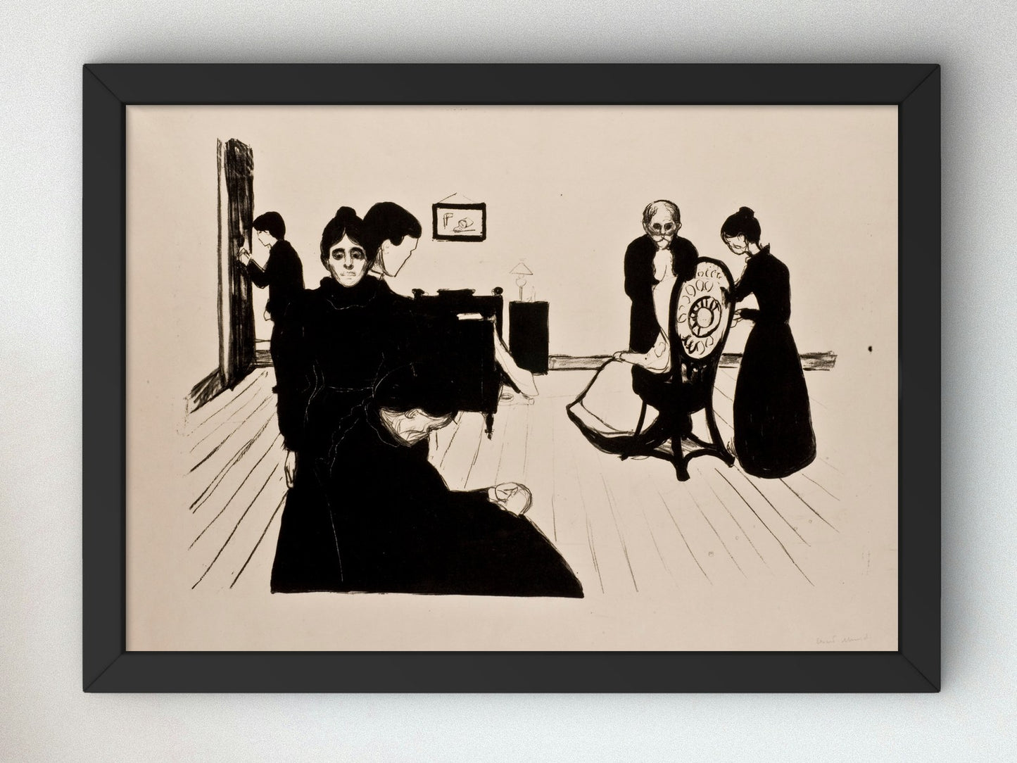 Sterbezimmer by Edvard Munch 1896, Wall Art Print, Fine Art Reproduction, Museum Quality Decor, Poster