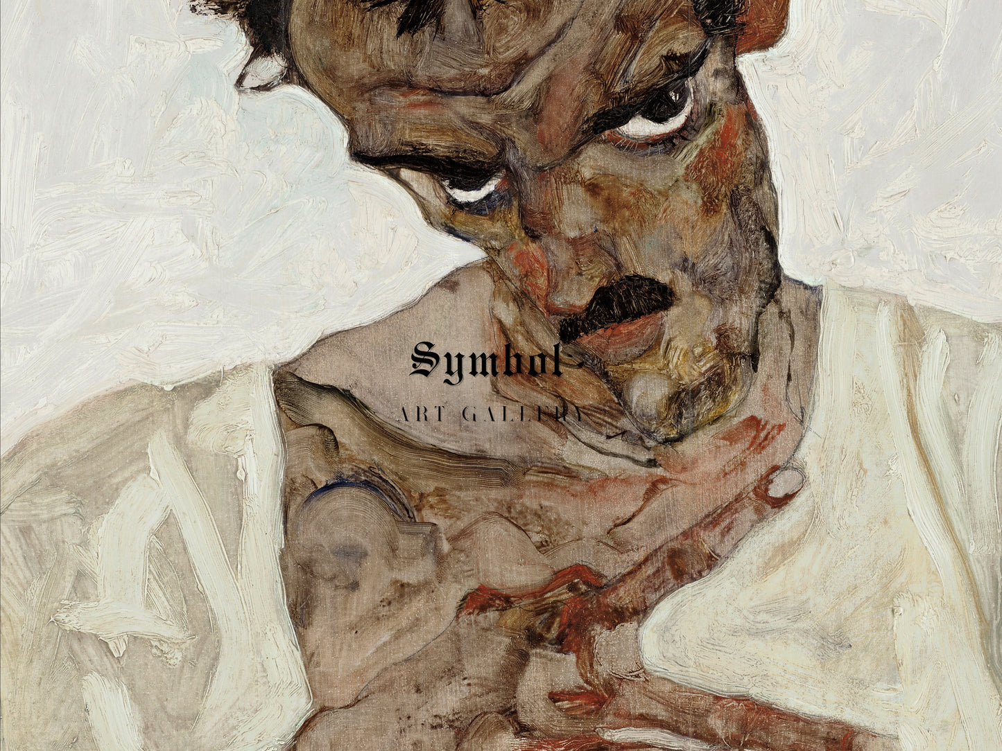 Self Portrait with Lowered Head by Egon Schiele 1912, Wall Art Print, Fine Art Reproduction, Museum Quality Decor, Poster