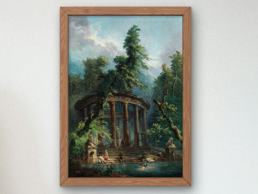 The Bathing Pool by Hubert Robert 1784, Wall Art Print, Fine Art Reproduction, Museum Quality Decor, Poster