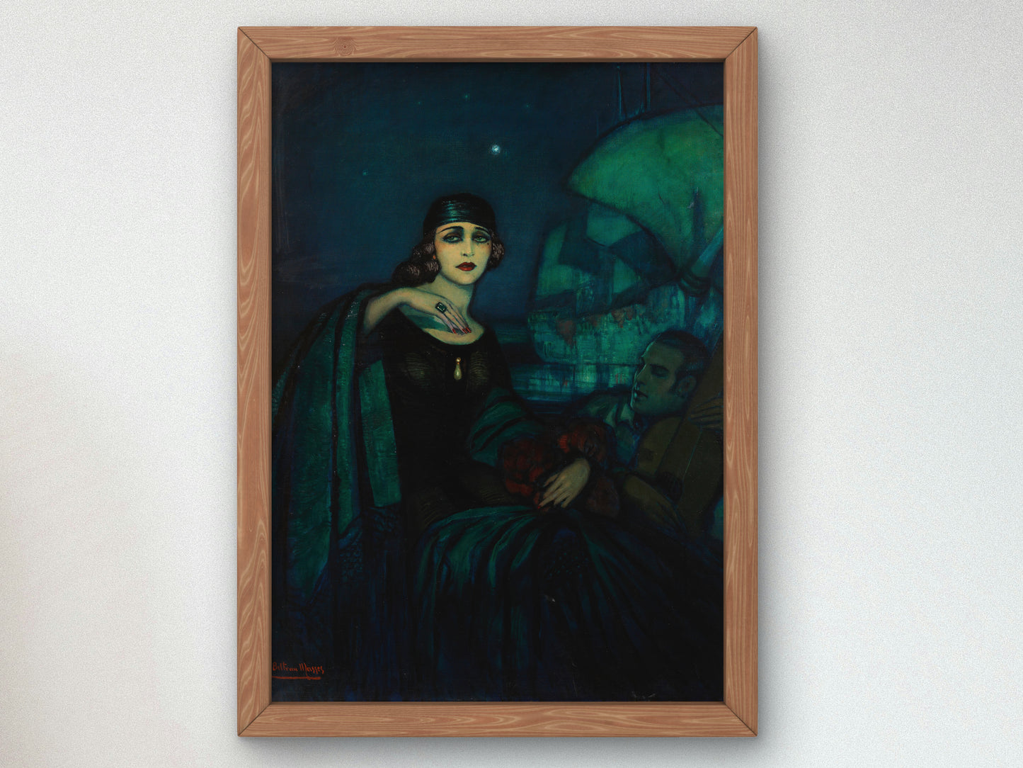 Pola Negri and Rudolph Valentino by Federico Beltrán Massés, Wall Art Print, Fine Art Reproduction, Museum Quality Decor, Poster