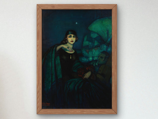 Pola Negri and Rudolph Valentino by Federico Beltrán Massés, Wall Art Print, Fine Art Reproduction, Museum Quality Decor, Poster