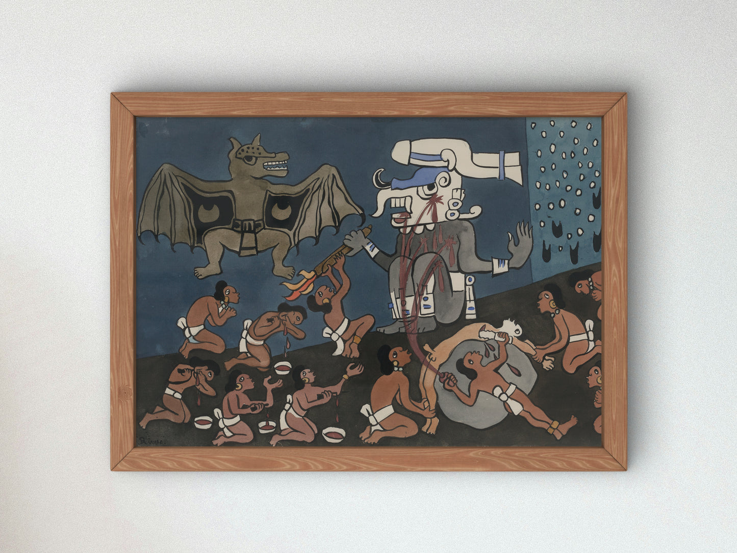 Human Sacrifice before Tohil by Diego Rivera 1931, Wall Art Print, Fine Art Reproduction, Museum Quality Decor, Poster