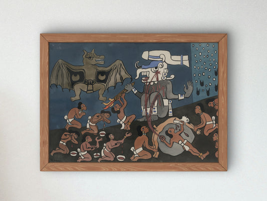 Human Sacrifice before Tohil by Diego Rivera 1931, Wall Art Print, Fine Art Reproduction, Museum Quality Decor, Poster
