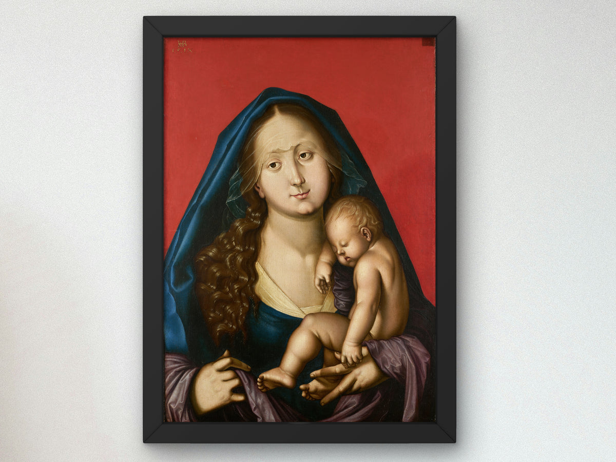 Madonna with Sleeping Child by Hans Baldung 1520, Wall Art Print, Fine Art Reproduction, Museum Quality Decor, Poster