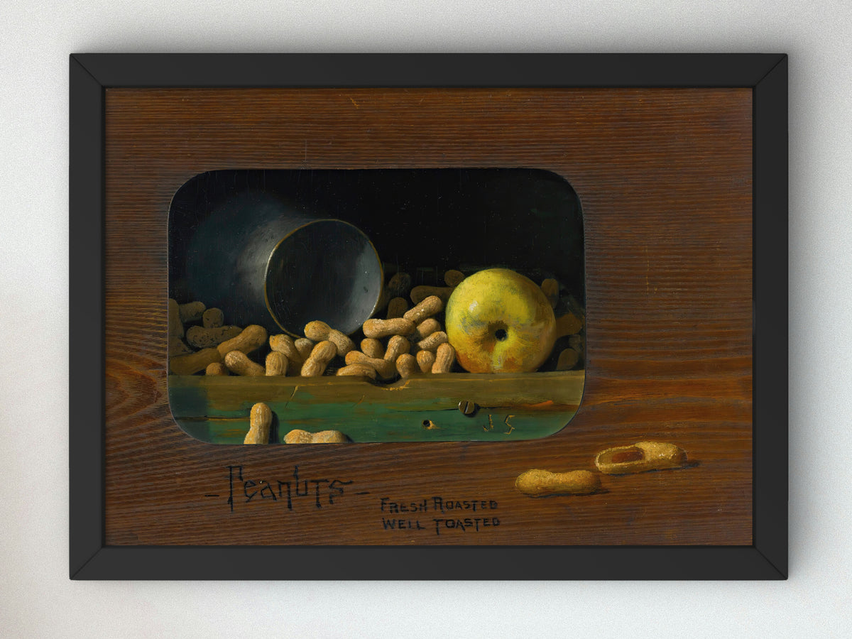 Peanuts Fresh Roasted Well Toasted by John Frederick Peto 1904, Wall Art Print, Fine Art Reproduction, Museum Quality Decor, Poster