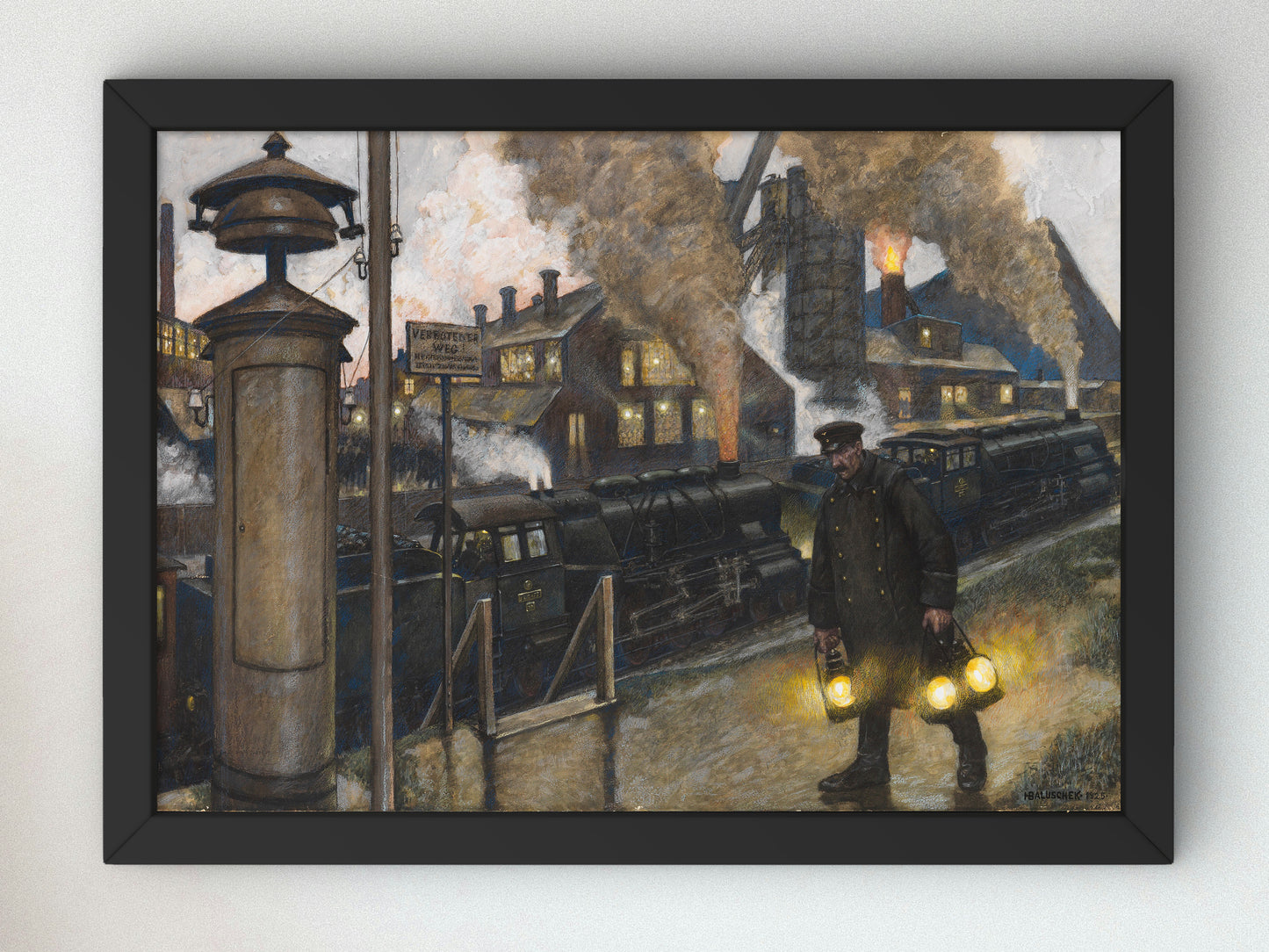 Eisenwerk by Hans Baluschek 1925, Wall Art Print, Fine Art Reproduction, Museum Quality Decor, Poster
