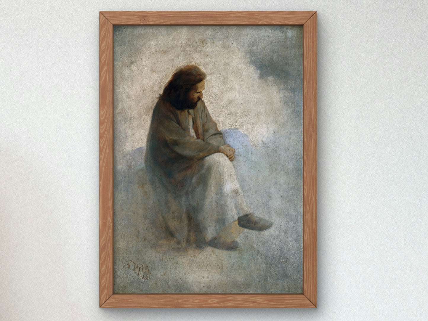 Self Portrait as Christ by Karl Wilhelm Diefenbach 1892, Wall Art Print, Fine Art Reproduction, Museum Quality Decor, Poster