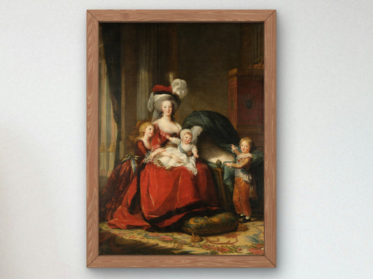 Marie Antoinette Queen of France and Her Children by Élisabeth Vigée Le Brun 1787, Wall Art Print, Fine Art Reproduction, Museum Quality