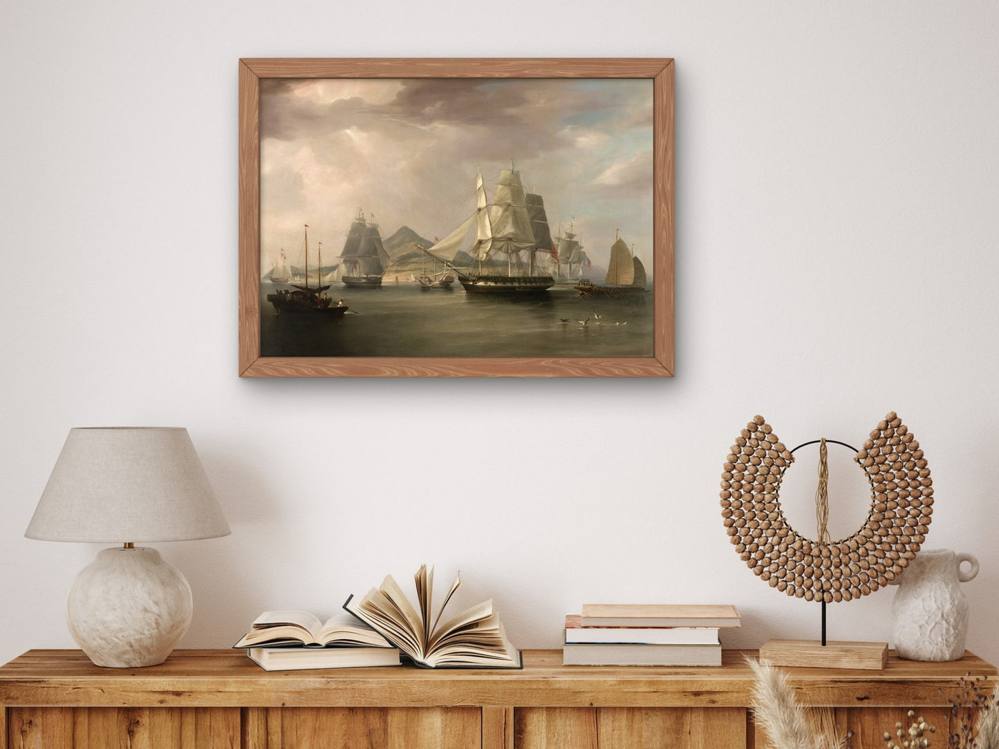 Opium Ships at Lintin China by Edward Duncan 1838, Wall Art Print, Fine Art Reproduction, Museum Quality Decor, Poster