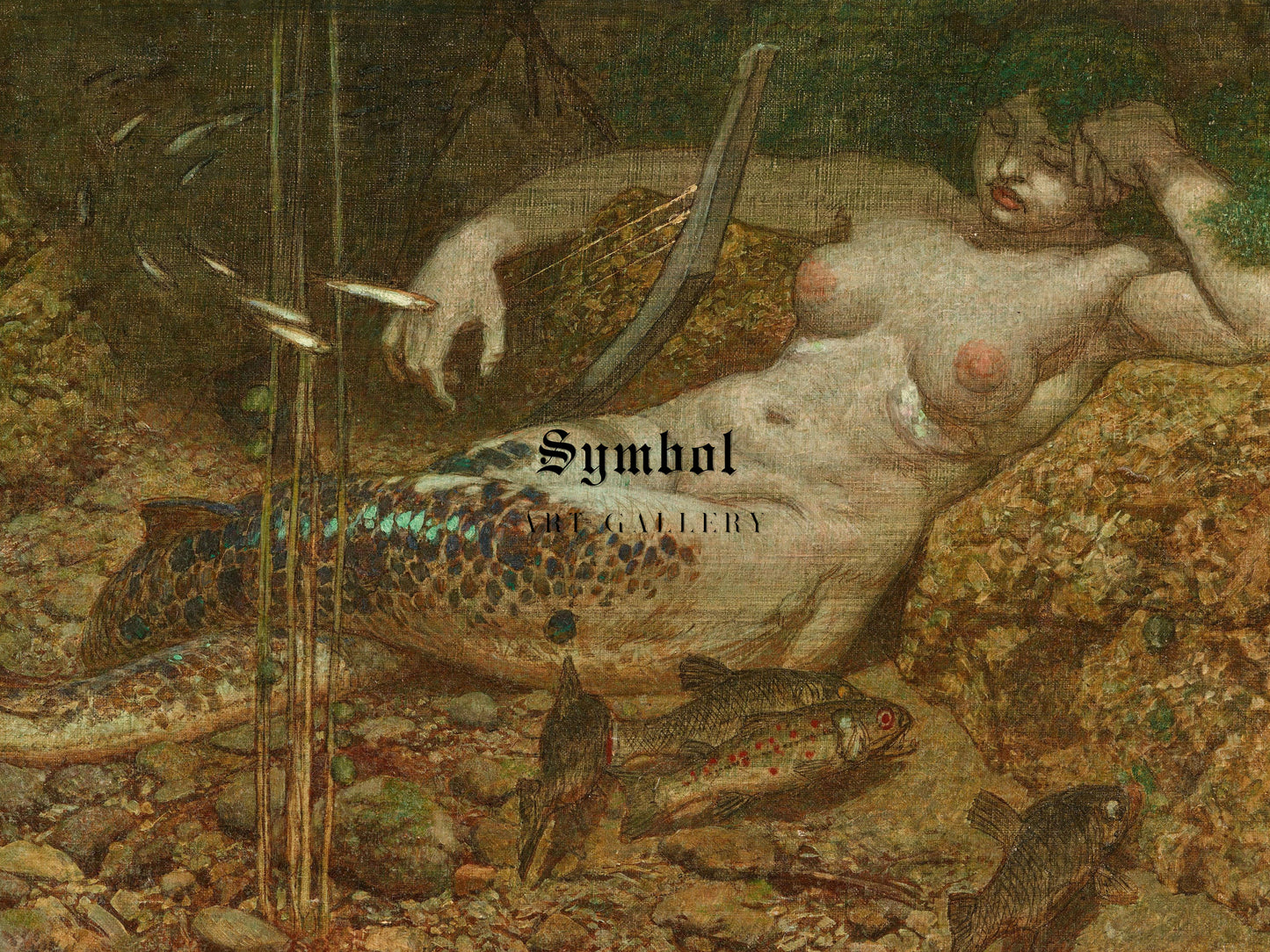Sleeping Mermaid by Alexander Rothaug, Wall Art Print, Fine Art Reproduction, Museum Quality Decor, Poster