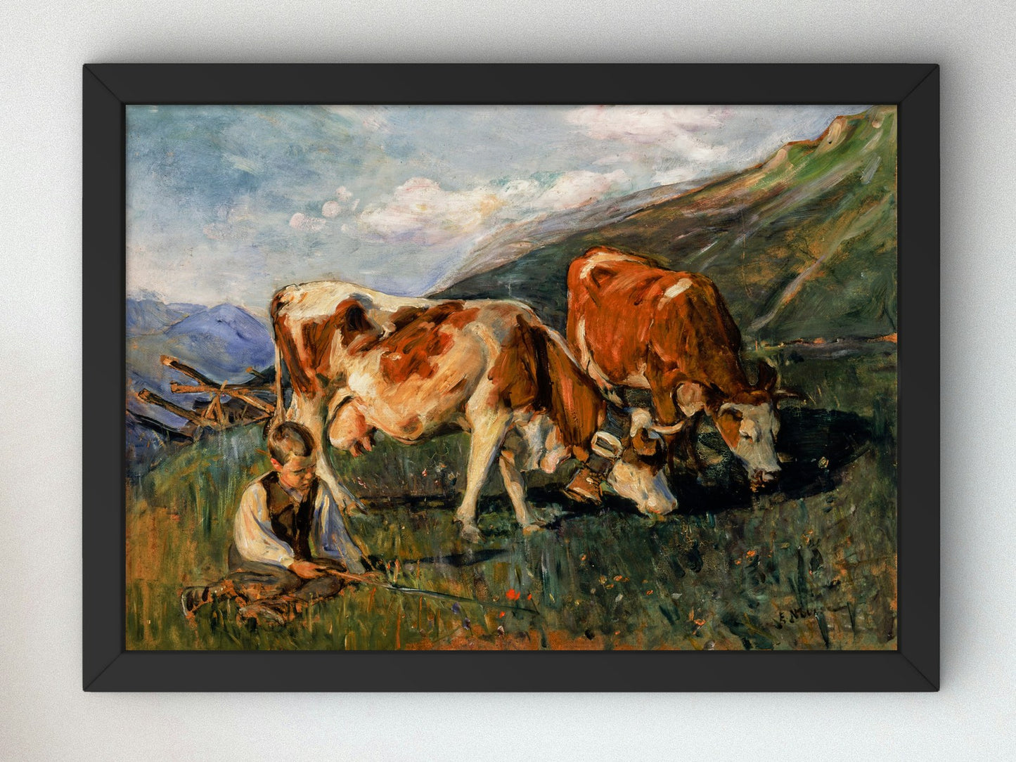 In the High Meadow by Elizabeth Nourse 1904, Wall Art Print, Fine Art Reproduction, Museum Quality Decor, Poster