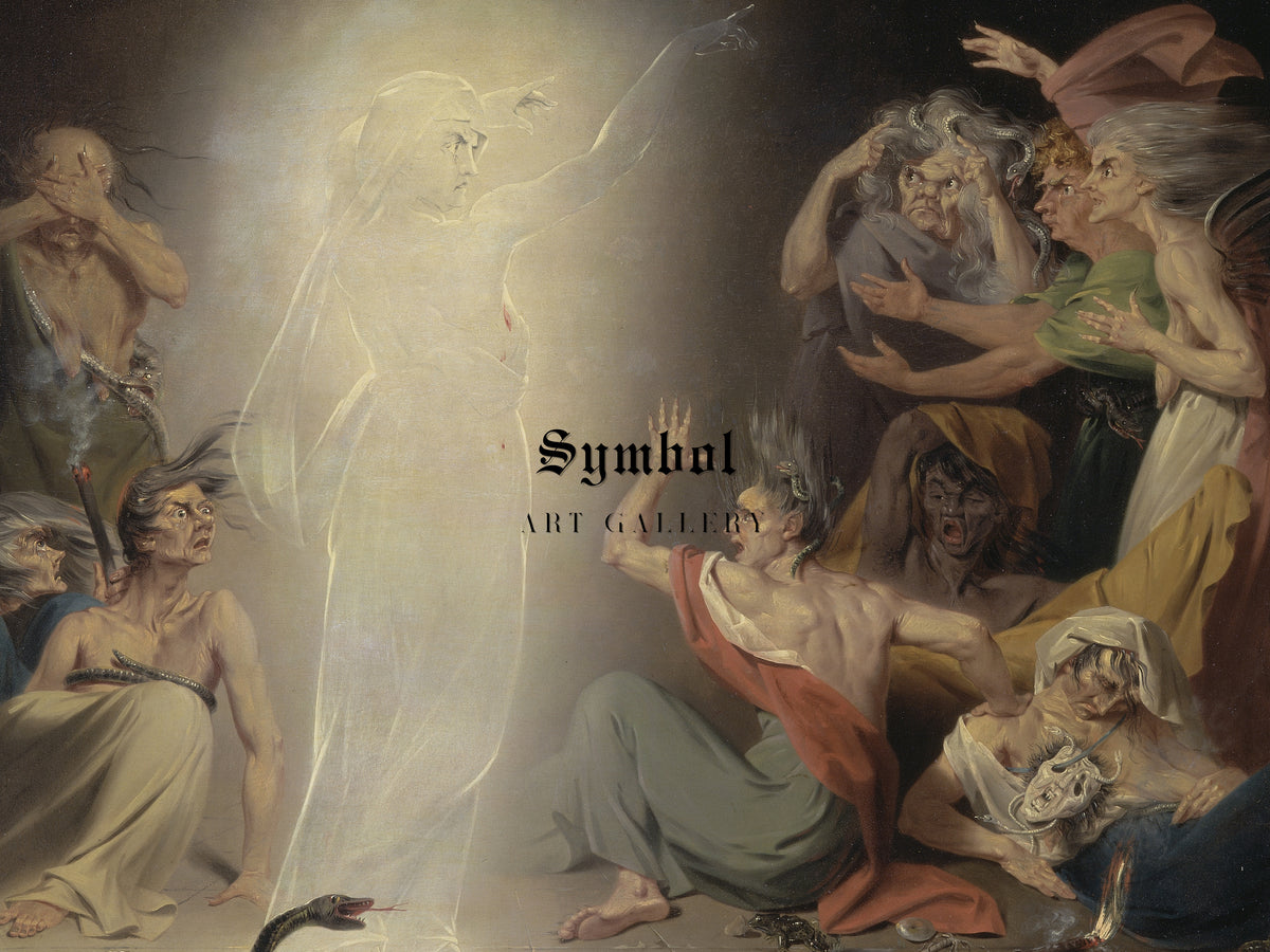 The Ghost of Clytemnestra Awakening the Furies by John Downman 1781, Wall Art Print, Fine Art Reproduction, Museum Quality Decor, Poster