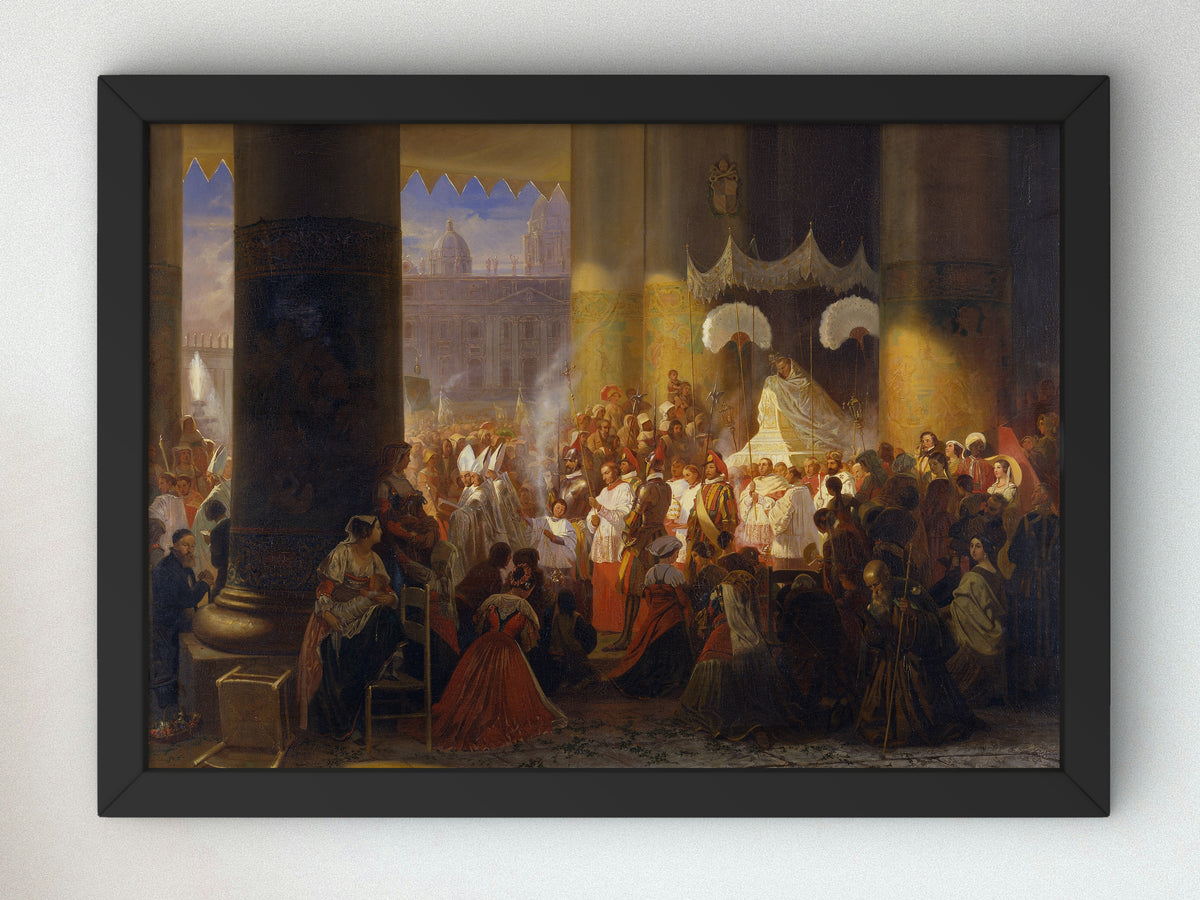 Procession at the Feast of Corpus Christi in Rome by Egron Lundgren 1847, Wall Art Print, Fine Art Reproduction, Museum Quality Decor