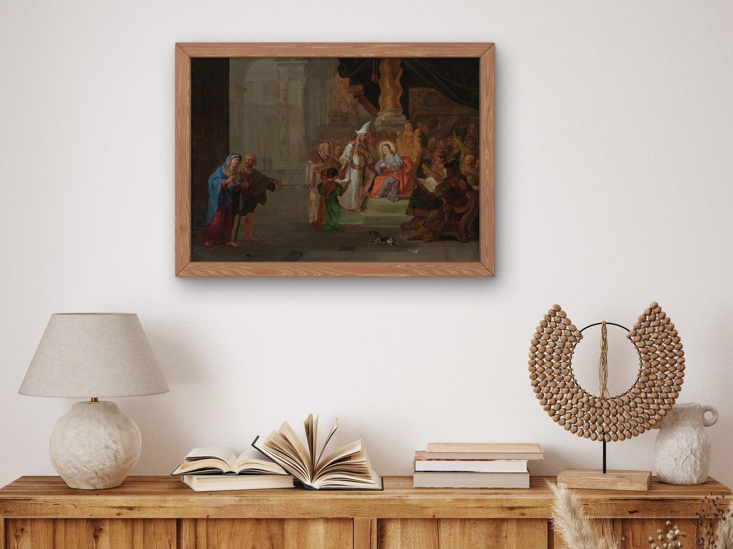 Christ among the Doctors by Abraham Hondius 1668, Wall Art Print, Fine Art Reproduction, Museum Quality Decor, Poster