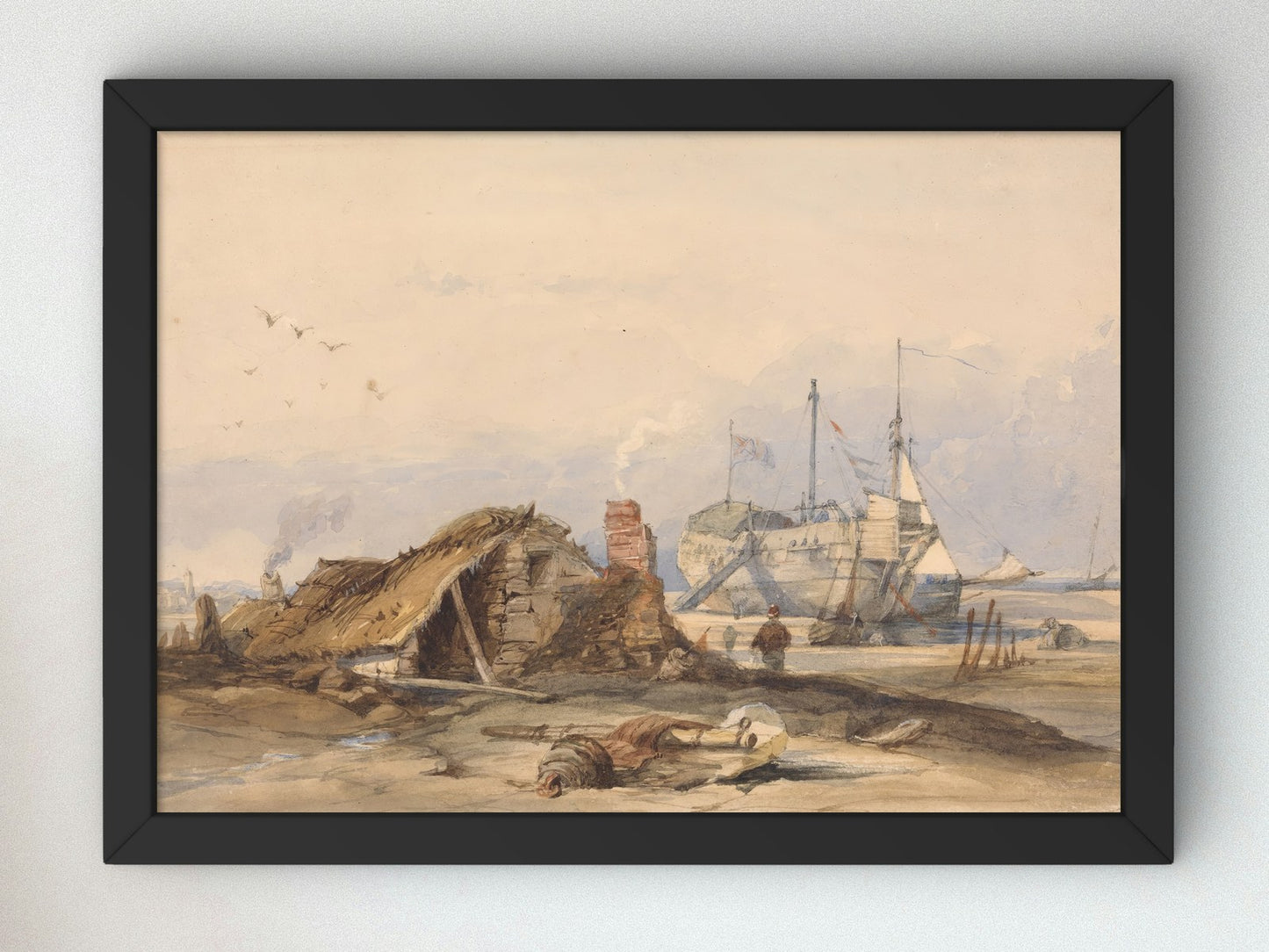 The Blockade Station Rye by Clarkson Frederick Stanfield 1850, Wall Art Print, Fine Art Reproduction, Museum Quality Decor, Poster