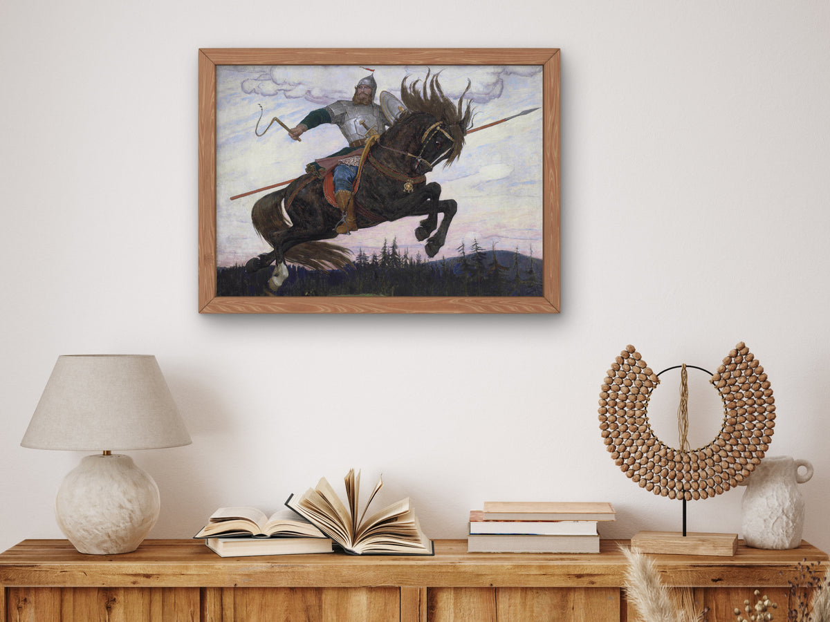 Bogatyr by Viktor Vasnetsov 1882, Wall Art Print, Fine Art Reproduction, Museum Quality Decor, Poster