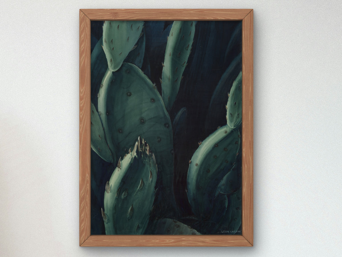 Emeralds, Cactus by Leon Carroll 1931, Wall Art Print, Fine Art Reproduction, Museum Quality Decor, Poster