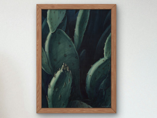 Emeralds, Cactus by Leon Carroll 1931, Wall Art Print, Fine Art Reproduction, Museum Quality Decor, Poster