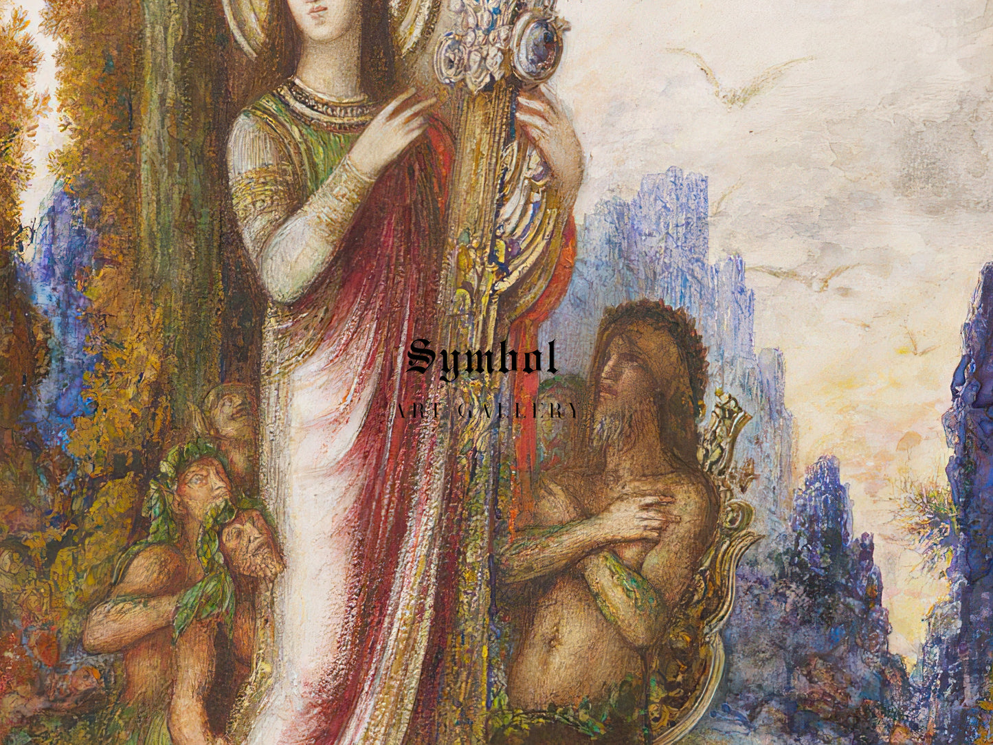 Poet and Satyrs by Gustave Moreau 1890, Wall Art Print, Fine Art Reproduction, Museum Quality Decor, Poster