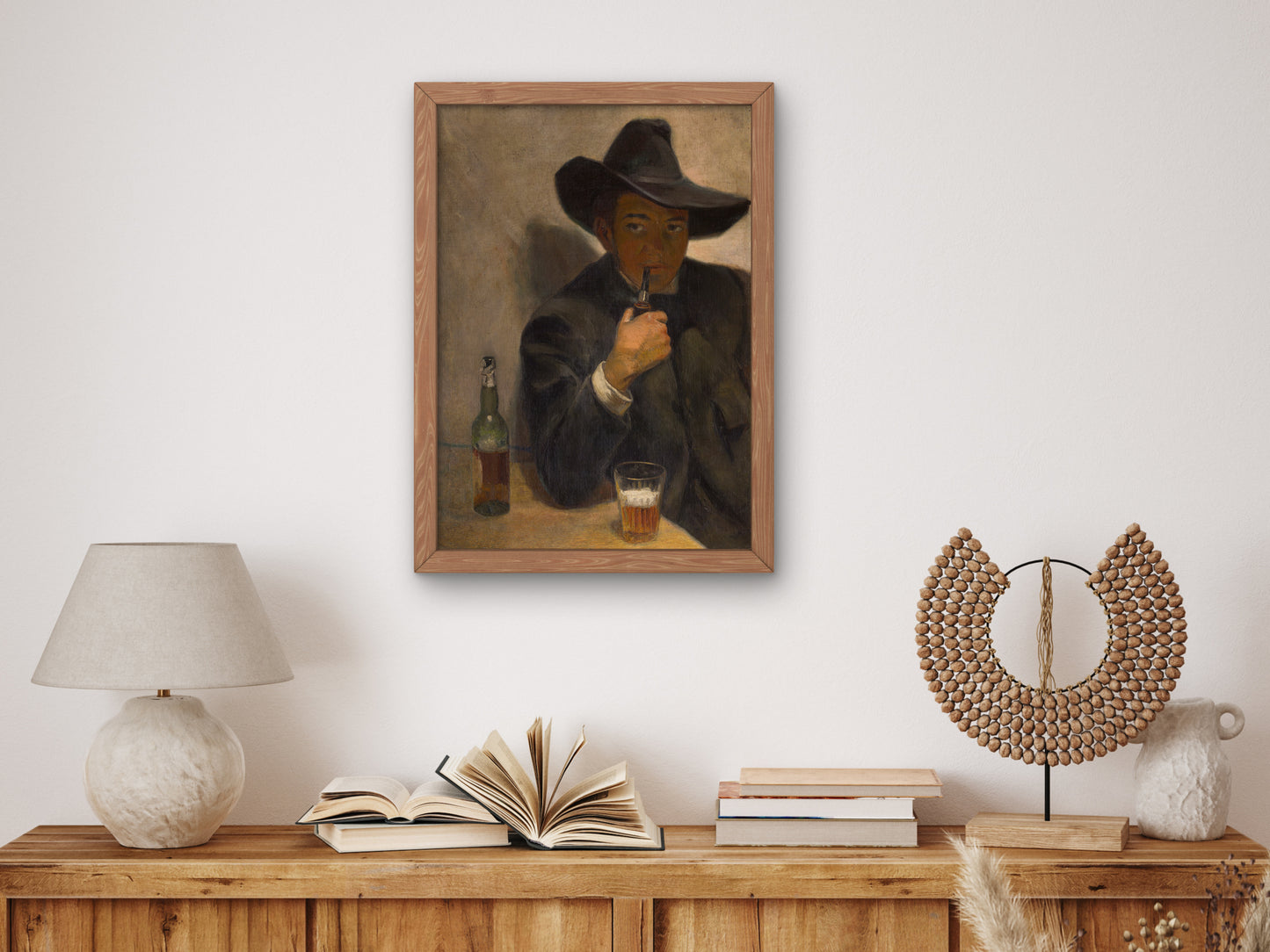Self Portrait with Broad Brimmed Hat by Diego Rivera 1907, Wall Art Print, Fine Art Reproduction, Museum Quality Decor, Poster