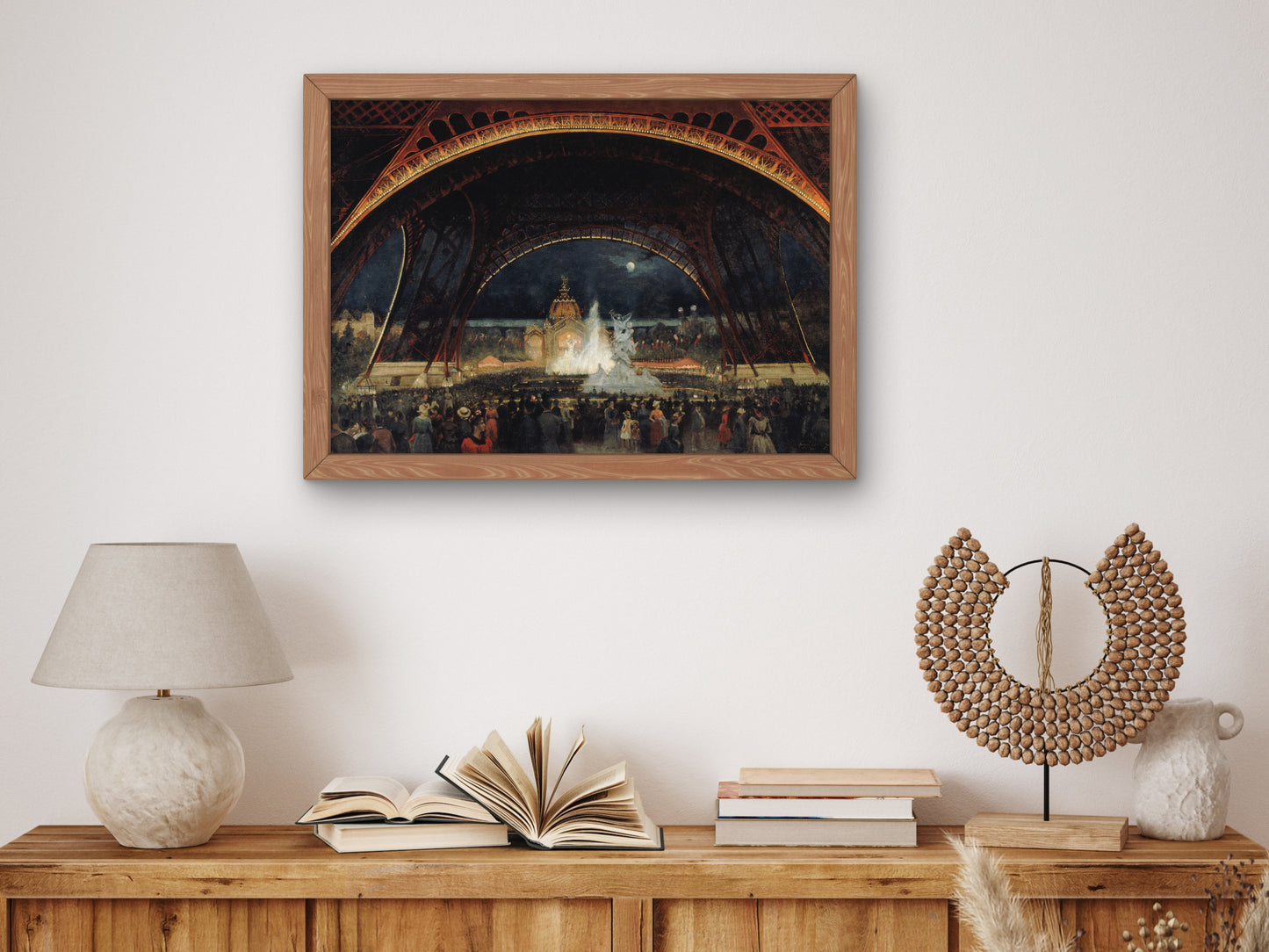 Night Festival at the Universal Exposition under the Eiffel Tower by George Roux 1889, Wall Art Print, Fine Art Reproduction, Museum Quality