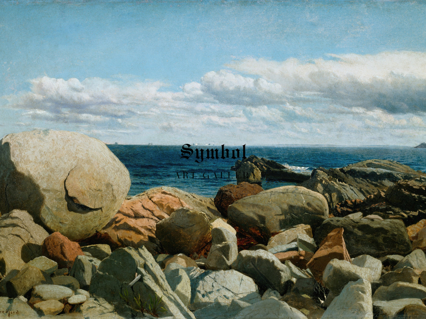 Coastal Rocks, Nahant by William Bradford, Wall Art Print, Fine Art Reproduction, Museum Quality Decor, Poster