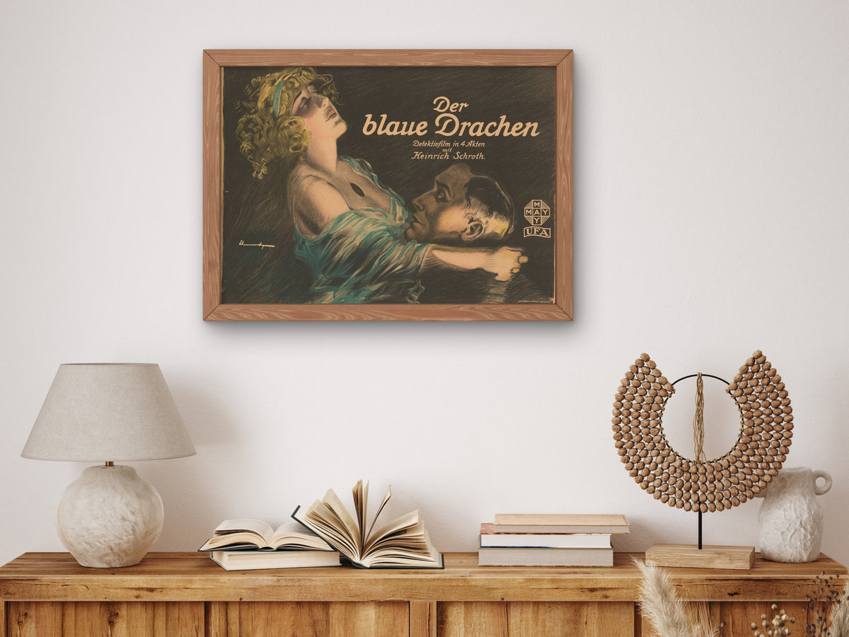 The Blue Dragon by Ludwig Lutz Ehrenberger 1919, Wall Art Print, Fine Art Reproduction, Museum Quality Decor, Poster