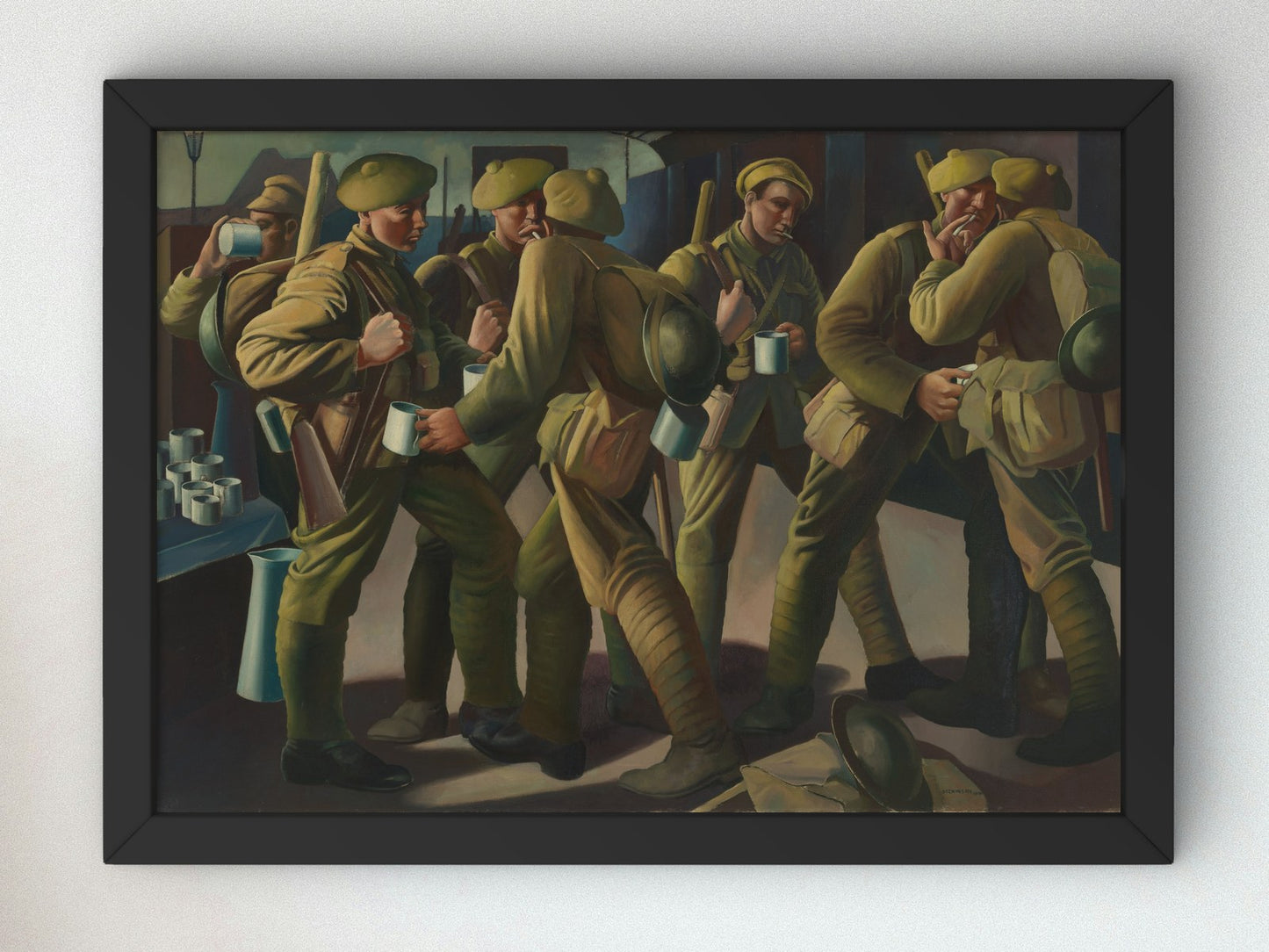 The Arrival of a Leave Train Victoria Station by Bernard Meninsky 1919, Wall Art Print, Fine Art Reproduction, Museum Quality Decor, Poster