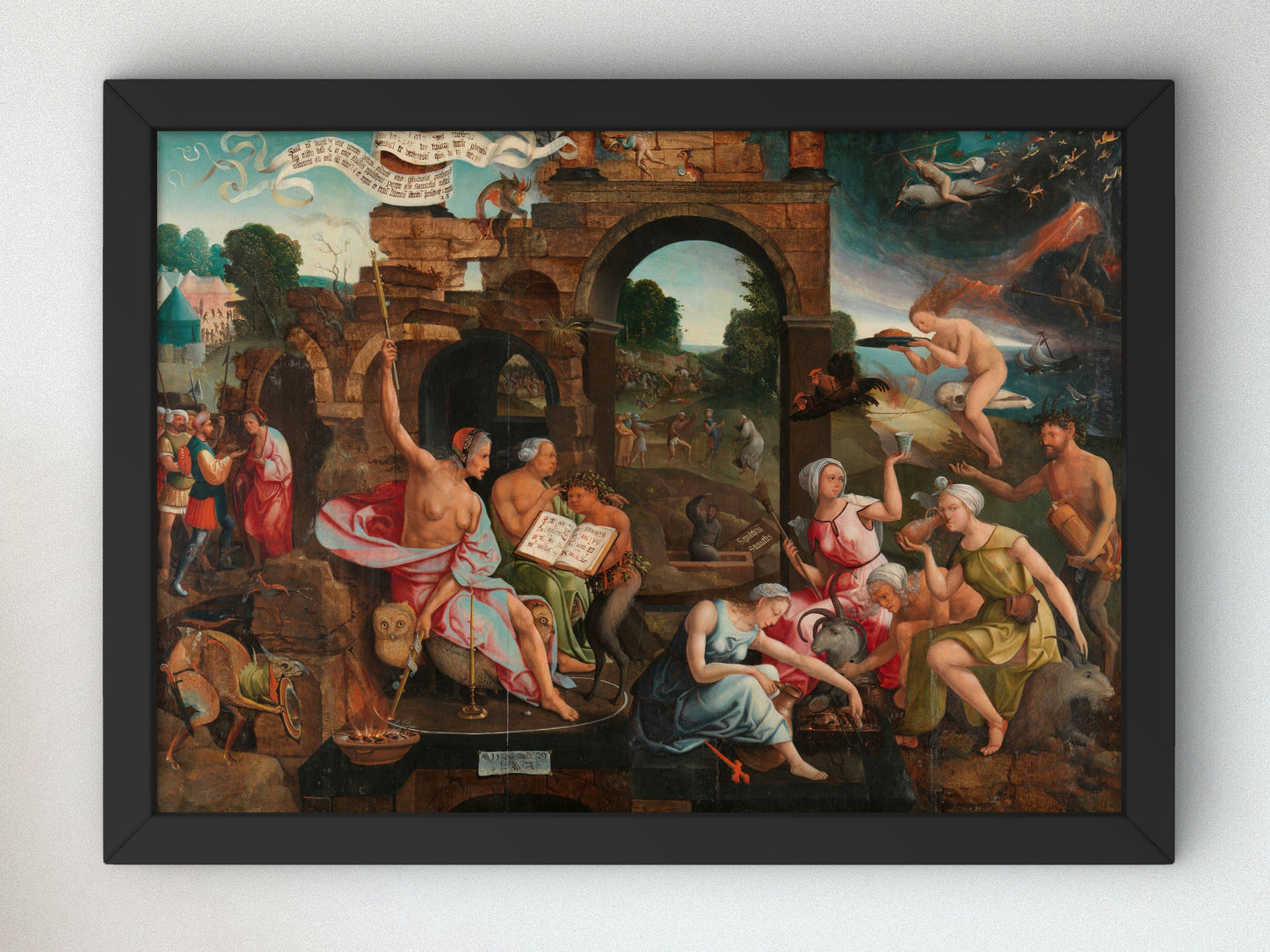Saul and the Witch of Endor by Jacob Cornelisz. van Oostsanen 1526, Wall Art Print, Fine Art Reproduction, Museum Quality Decor, Poster