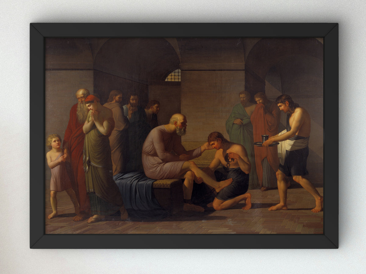 Death of Socrates by C.F. Høyer 1808, Wall Art Print, Fine Art Reproduction, Museum Quality Decor, Poster