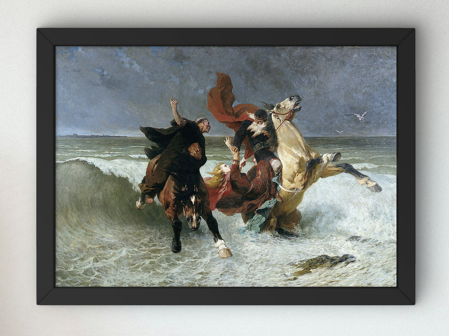 La Fuite du roi Gradlon by Évariste Vital Luminais 1884, Wall Art Print, Fine Art Reproduction, Museum Quality Decor, Poster