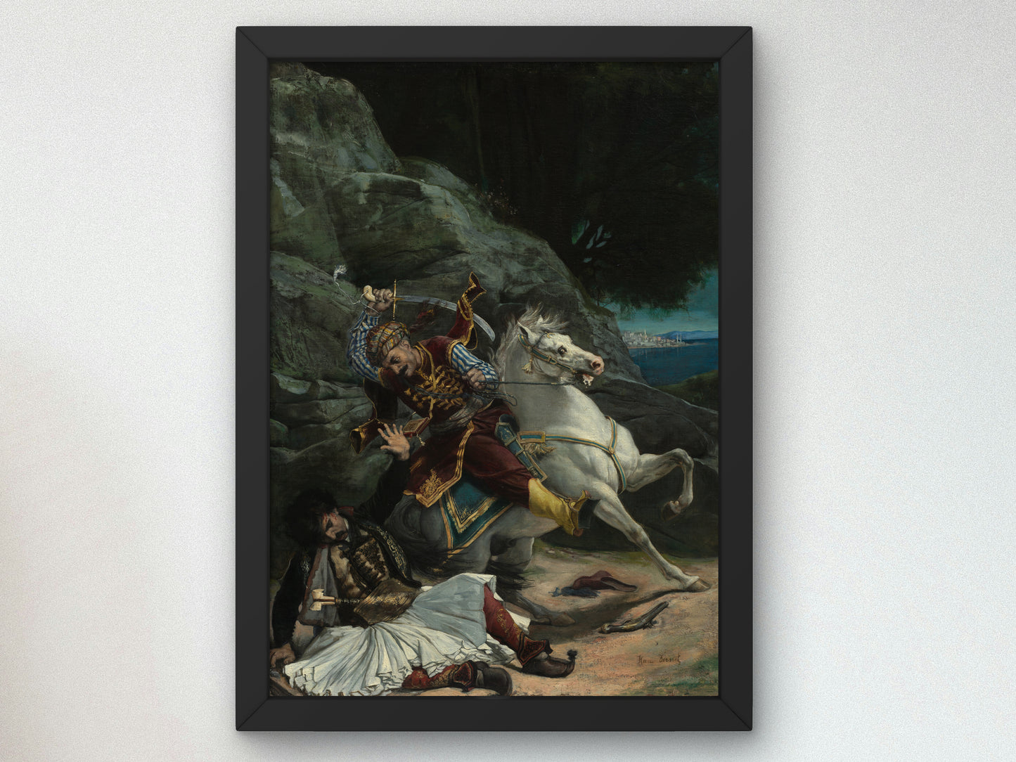 Combat of a Greek and a Turk by Horace Vernet 1835, Wall Art Print, Fine Art Reproduction, Museum Quality Decor, Poster