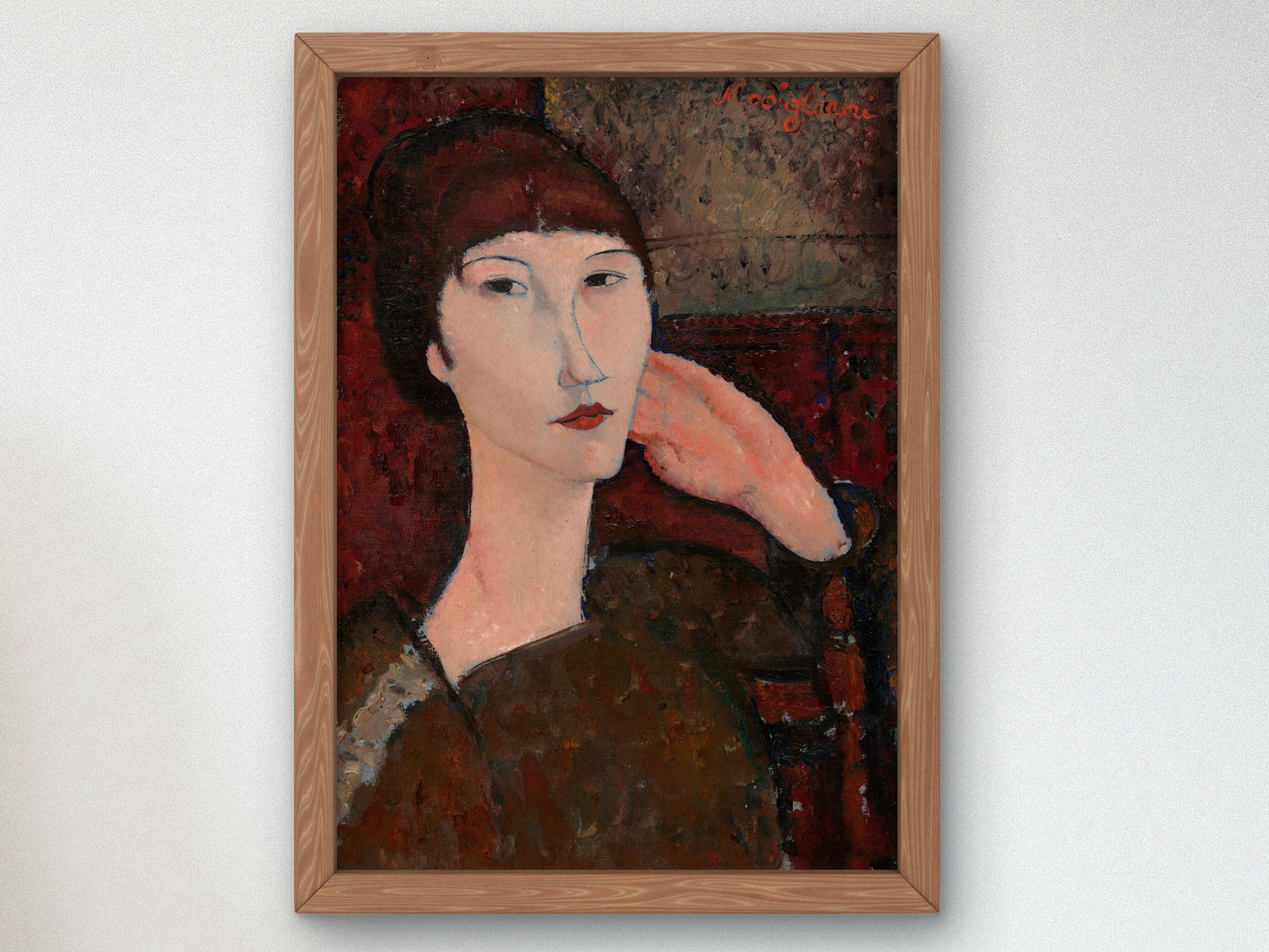 Adrienne, Woman with Bangs by Amedeo Modigliani 1917, Wall Art Print, Fine Art Reproduction, Museum Quality Decor, Poster