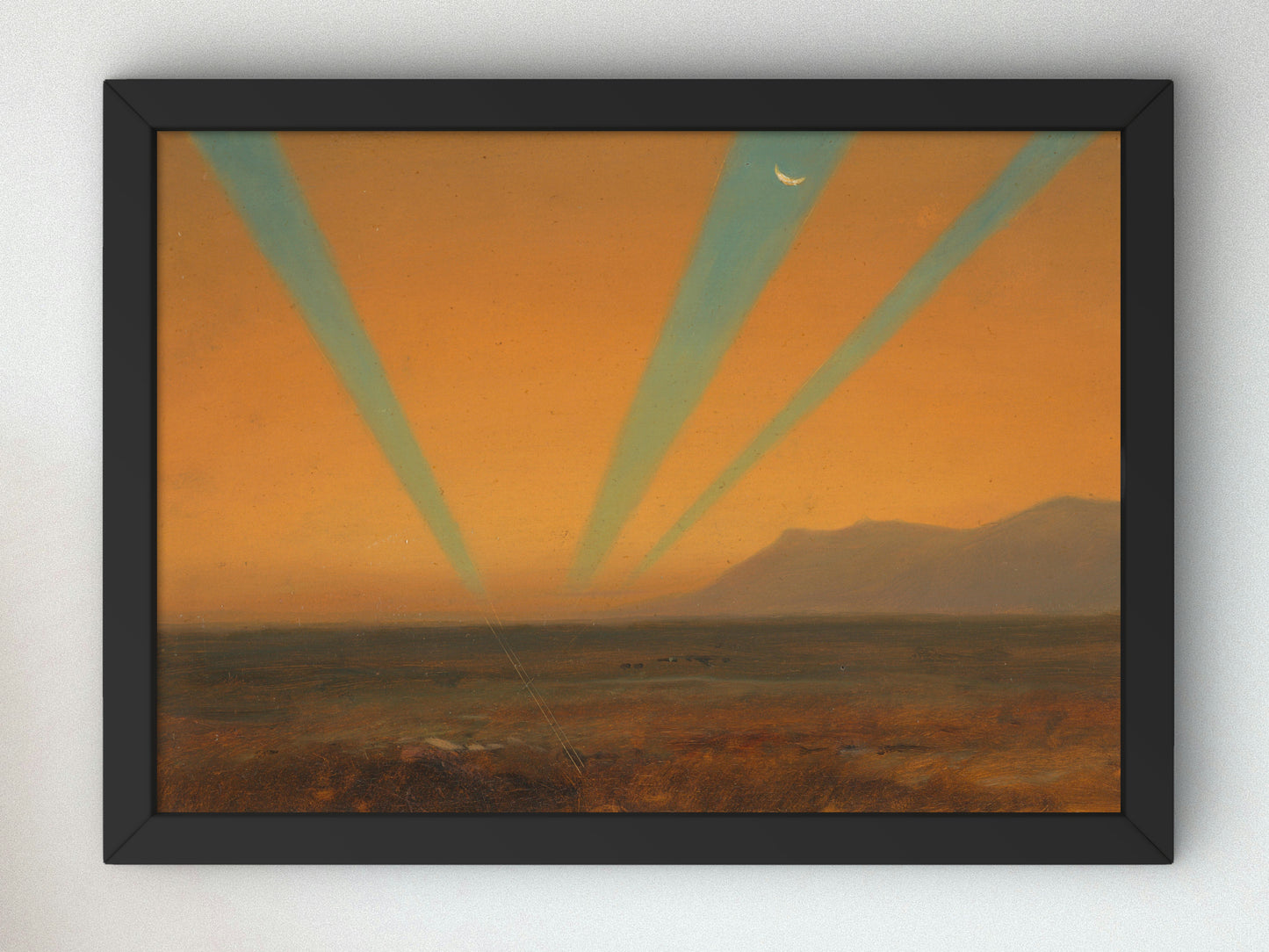Landscape with Sunset by Frederic Edwin Church 1860, Wall Art Print, Fine Art Reproduction, Museum Quality Decor, Poster