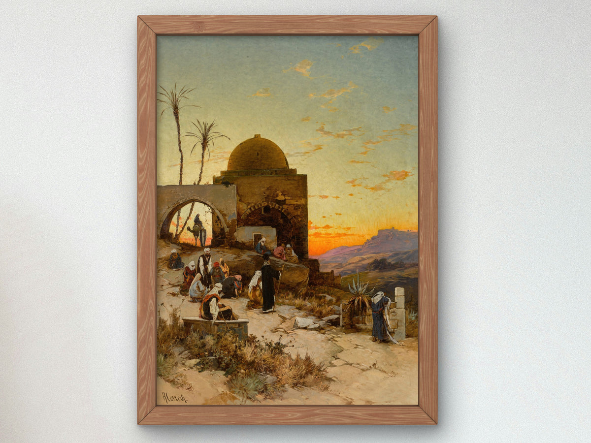 Evening Prayers Outside Jerusalem by Hermann David Salomon Corrodi, Wall Art Print, Fine Art Reproduction, Museum Quality Decor, Poster