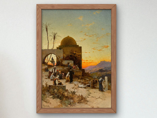 Evening Prayers Outside Jerusalem by Hermann David Salomon Corrodi, Wall Art Print, Fine Art Reproduction, Museum Quality Decor, Poster