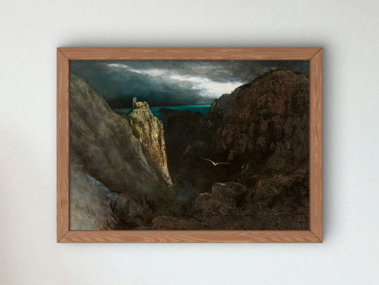 The Seagull in the Moonlight by Karl Wilhelm Diefenbach 1901, Wall Art Print, Fine Art Reproduction, Museum Quality Decor, Poster