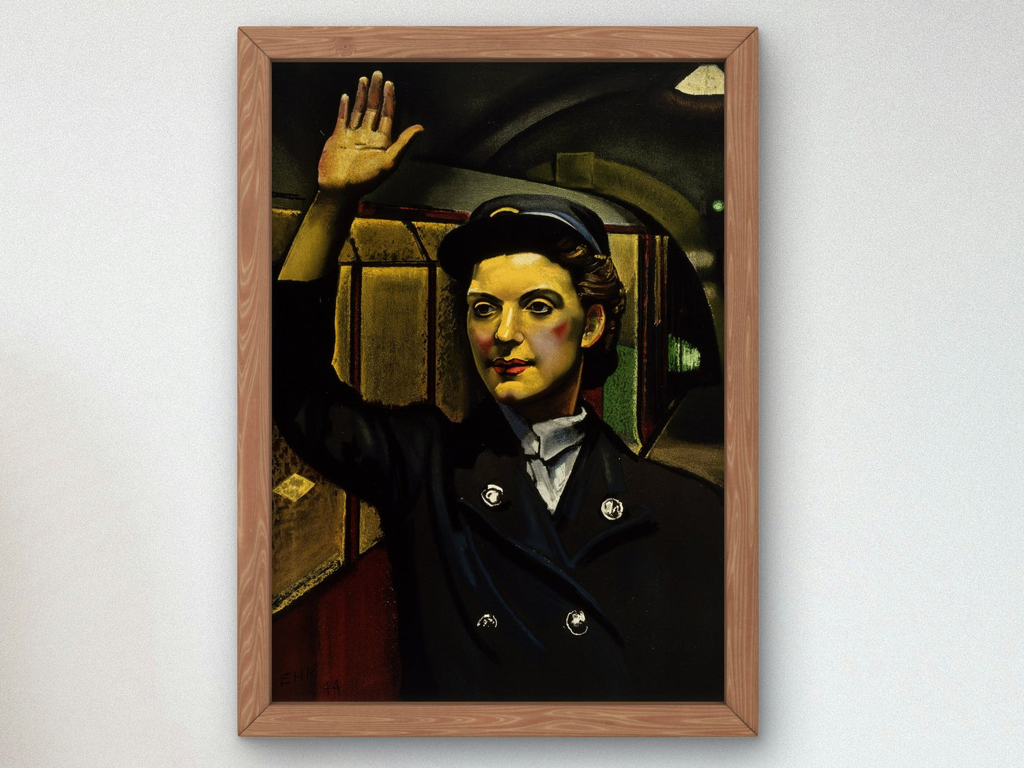 Seeing it Through Station Woman by Eric Kennington 1944, Wall Art Print, Fine Art Reproduction, Museum Quality Decor, Poster