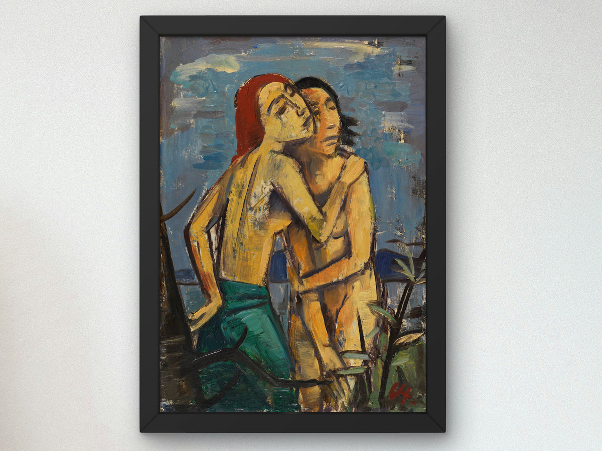 Girlfriends by Karl Hofer 1920, Wall Art Print, Fine Art Reproduction, Museum Quality Decor, Poster