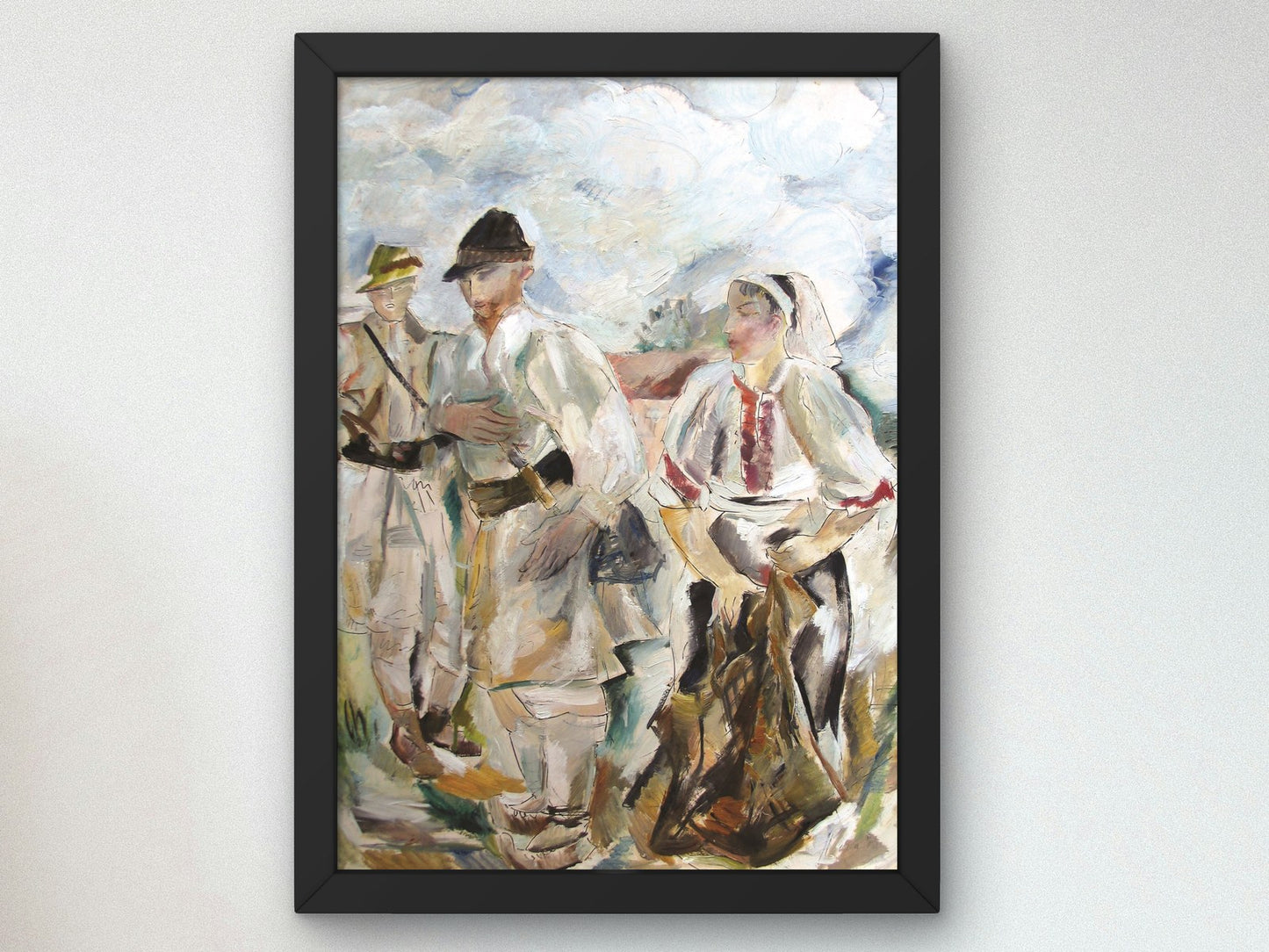 Peasants at the Fair by Elena Popea, Wall Art Print, Fine Art Reproduction, Museum Quality Decor, Poster