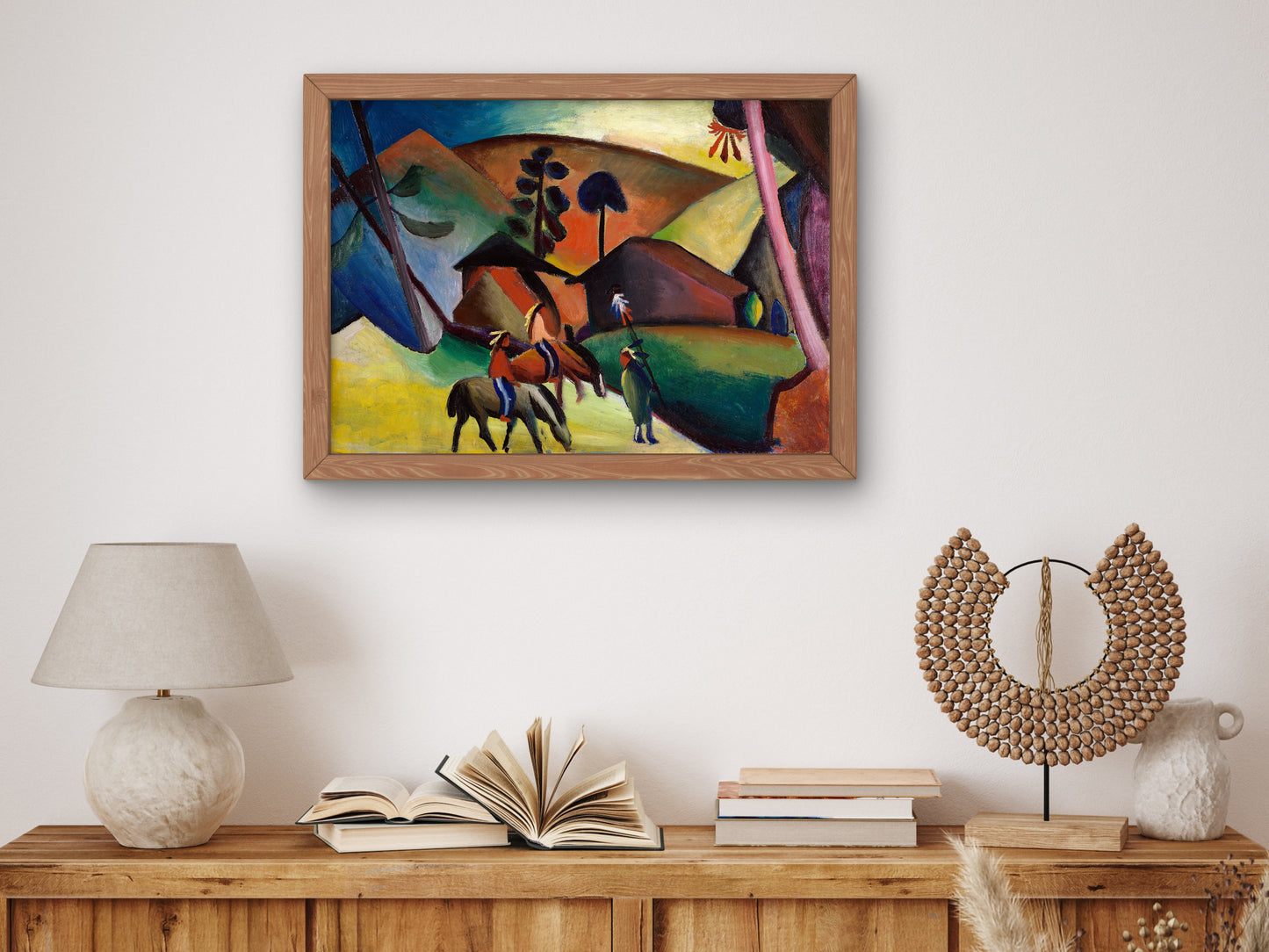 Indians on Horses by August Macke 1911, Wall Art Print, Fine Art Reproduction, Museum Quality Decor, Poster