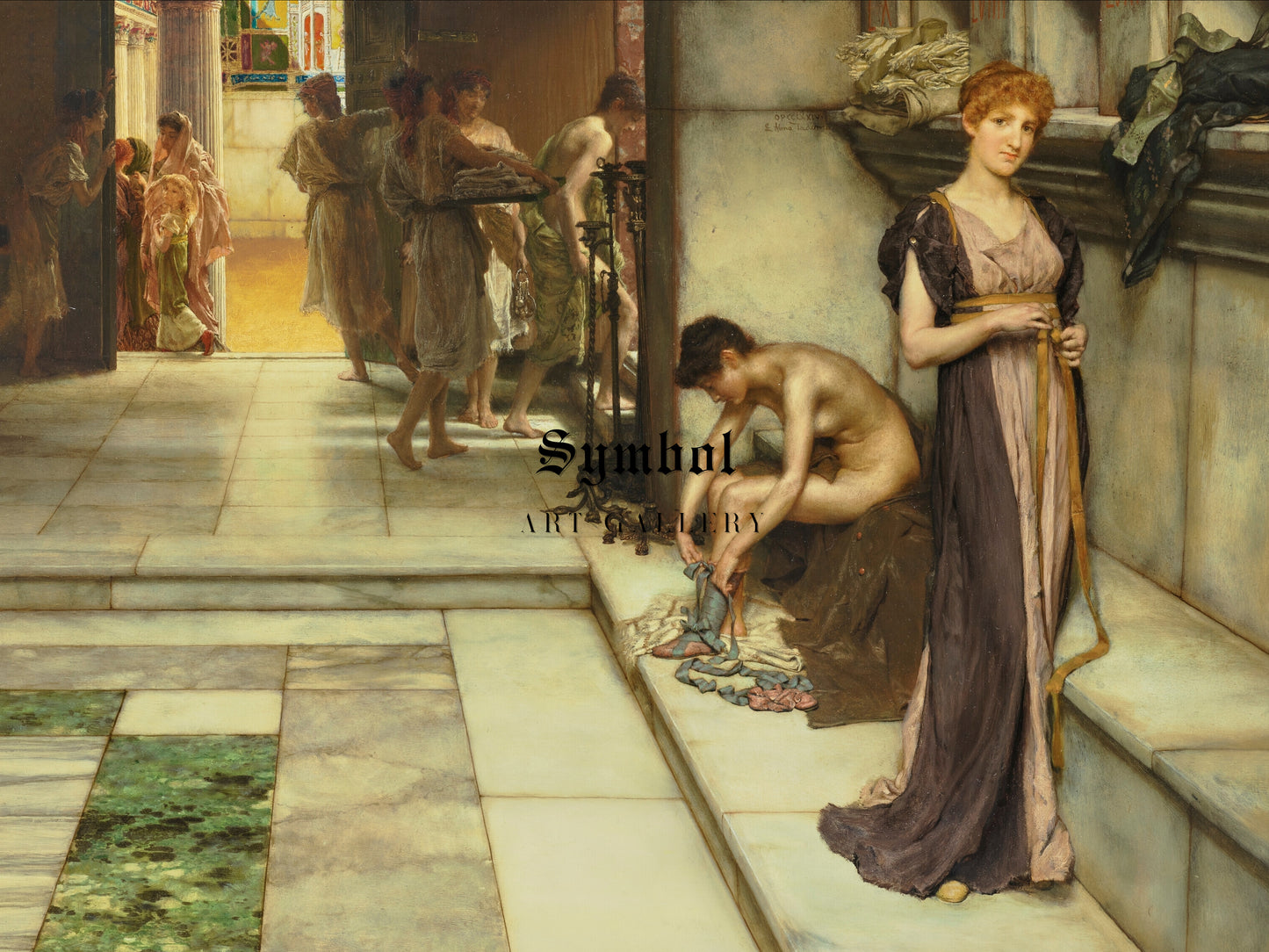 An Apodyterium by Lawrence Alma Tadema 1886, Wall Art Print, Fine Art Reproduction, Museum Quality Decor, Poster