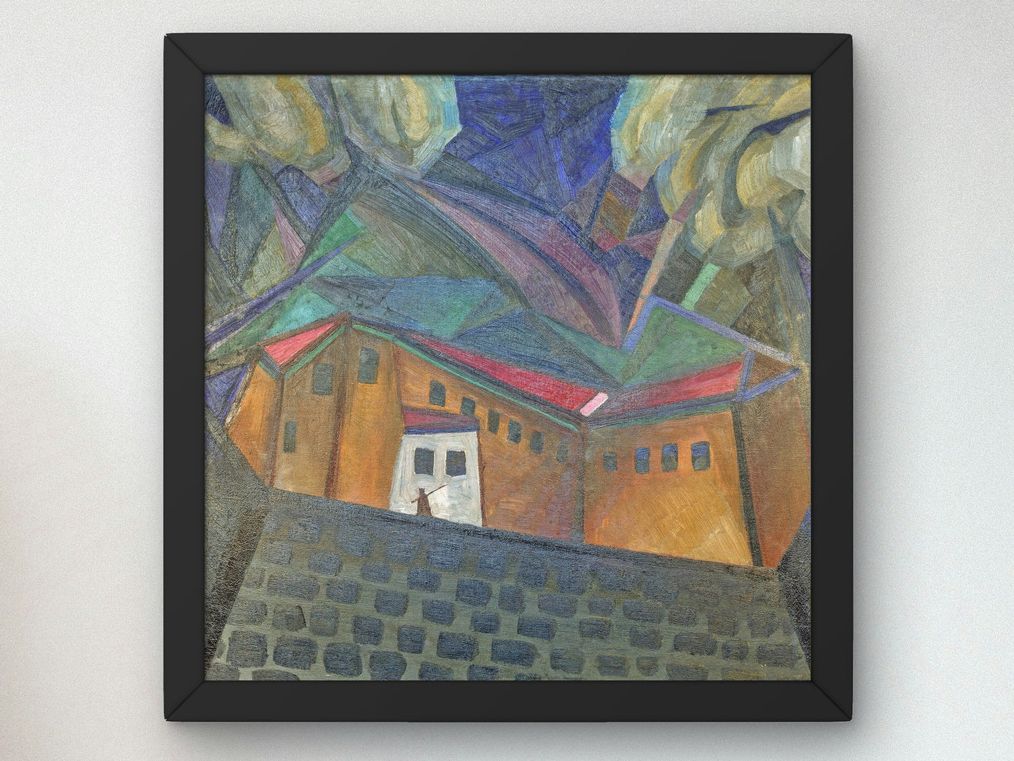 Prison by Oleksandr Bohomazov 1916, Wall Art Print, Fine Art Reproduction, Museum Quality Decor, Poster